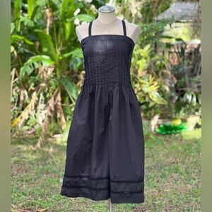 Tibi Pleated Cropped Wide Leg Jumpsuit Black Size 2